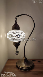 Turkish Table Lamp Swan Neck Mosaic Table Lamp 10 TO CHOOSE