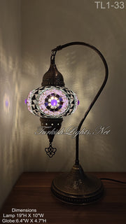 Turkish Table Lamp Swan Neck Mosaic Table Lamp 10 TO CHOOSE