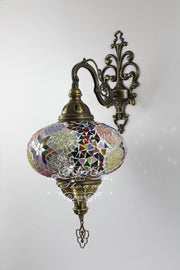 Turkish Mosaic  Wall Sconce, With Extra Large Globes - TurkishLights.NET