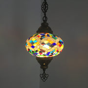 Turkish Handmade Mosaic  Hanging Lamp - Large Globe- Special Edition - TurkishLights.NET