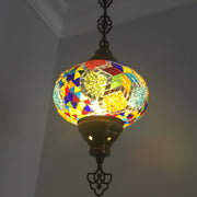 Turkish Handmade Mosaic  Hanging Lamp - Large Globe - TurkishLights.NET