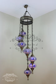 7 - BALL TURKISH MOSAIC CHANDELIER, LARGE GLOBES - TurkishLights.NET