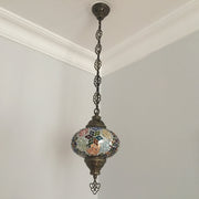 Turkish Handmade Mosaic  Hanging Lamp - Large Globe - TurkishLights.NET