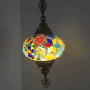 Turkish Handmade Mosaic  Hanging Lamp - Large Globe - TurkishLights.NET