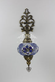 Turkish Mosaic  Wall Sconce, With Large Globe - TurkishLights.NET