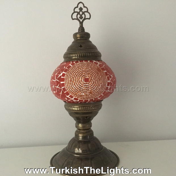 TURKISH MOSAIC TABLE LAMP,  MEDIUM GLOBE - TurkishLights.NET