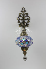 Turkish Mosaic  Wall Sconce, With Large Globe - TurkishLights.NET