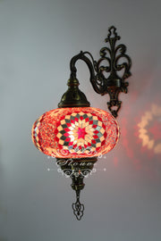 Turkish Mosaic Wall Sconce, With Extra Large Globes - TurkishLights.NET