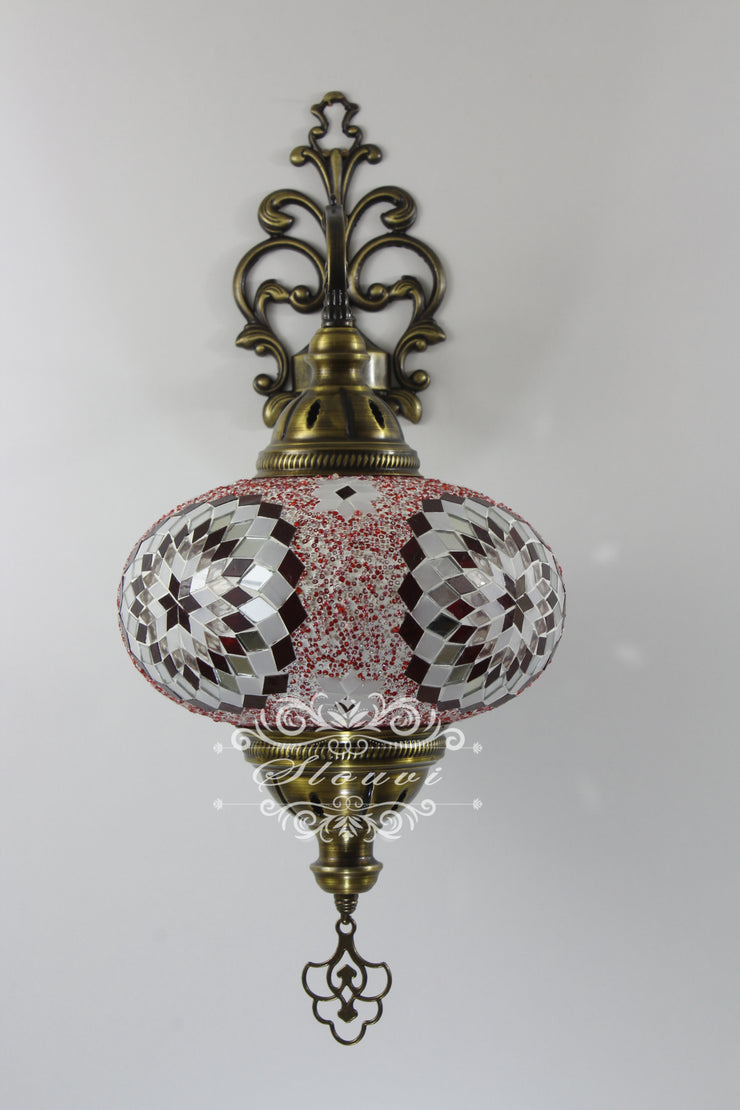 Turkish Mosaic Wall Sconce, With Extra Large Globes - TurkishLights.NET