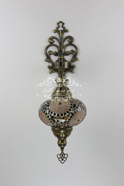 Turkish Mosaic  Wall Sconce, With Large Globe - TurkishLights.NET