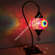 SWAN NECK MOSAIC TABLE LAMP, LARGE GLOBE - TurkishLights.NET