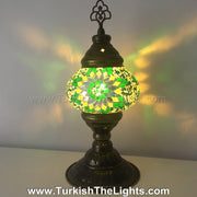 TURKISH MOSAIC TABLE LAMP,  MEDIUM GLOBE - TurkishLights.NET