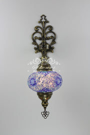 Turkish Mosaic  Wall Sconce, With Large Globe - TurkishLights.NET