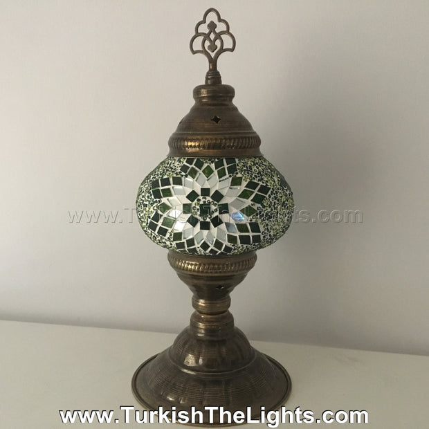 TURKISH MOSAIC TABLE LAMP,  MEDIUM GLOBE - TurkishLights.NET