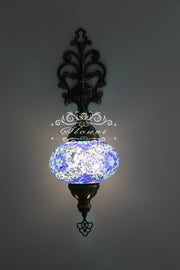 Turkish Mosaic  Wall Sconce, With Large Globe - TurkishLights.NET