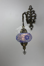 Turkish Mosaic  Wall Sconce, With Large Globe - TurkishLights.NET