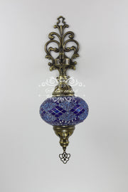 Turkish Mosaic  Wall Sconce, With Large Globe - TurkishLights.NET