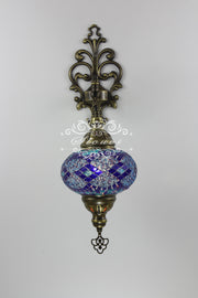 Turkish Mosaic  Wall Sconce, With Large Globe - TurkishLights.NET