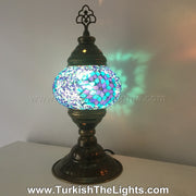 TURKISH MOSAIC TABLE LAMP,  MEDIUM GLOBE - TurkishLights.NET