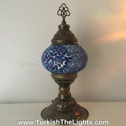 TURKISH MOSAIC TABLE LAMP,  MEDIUM GLOBE - TurkishLights.NET