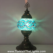 TURKISH MOSAIC TABLE LAMP,  MEDIUM GLOBE - TurkishLights.NET