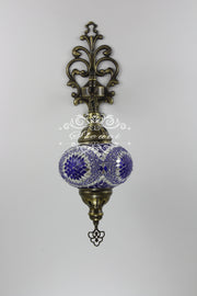 Turkish Mosaic  Wall Sconce, With Large Globe - TurkishLights.NET