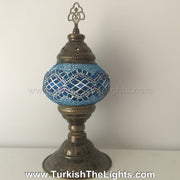 TURKISH MOSAIC TABLE LAMP,  MEDIUM GLOBE - TurkishLights.NET