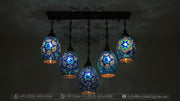 Kitchen Island Pendant With 5 Globes, ID:105 - TurkishLights.NET