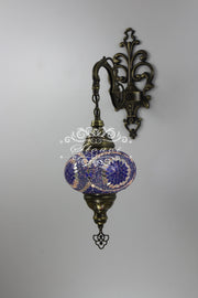 Turkish Mosaic  Wall Sconce, With Large Globe - TurkishLights.NET