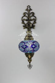 Turkish Mosaic  Wall Sconce, With Large Globe - TurkishLights.NET