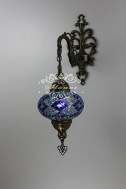 Turkish Mosaic  Wall Sconce, With Large Globe - TurkishLights.NET