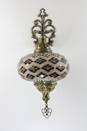 Turkish Mosaic Wall Sconce, With Extra Large Globes - TurkishLights.NET