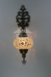 Turkish Mosaic  Wall Sconce, With Large Globe - TurkishLights.NET