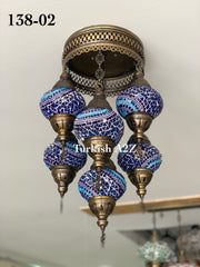 7 - BALL SULTAN  CHANDELIER (Medium globe) , Short Chandelier Flush Against the ceiling - TurkishLights.NET