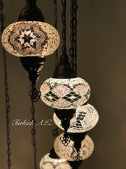 Turkish Mosaic Chandelier with 13 Large Globes (water drop model) , ID:152 - TurkishLights.NET