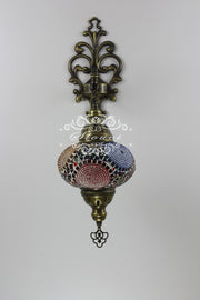 Turkish Mosaic  Wall Sconce, With Large Globe - TurkishLights.NET