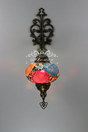 Turkish Mosaic  Wall Sconce, With Large Globe - TurkishLights.NET