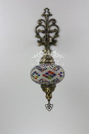 Turkish Mosaic  Wall Sconce, With Large Globe - TurkishLights.NET