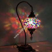 SWAN NECK MOSAIC TABLE LAMP, BIG GLOBE - TurkishLights.NET