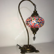 SWAN NECK MOSAIC TABLE LAMP, BIG GLOBE - TurkishLights.NET