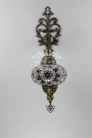 Turkish Mosaic  Wall Sconce, With Large Globe - TurkishLights.NET