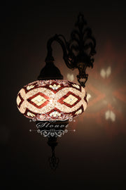 Turkish Mosaic Wall Sconce, With Extra Large Globes - TurkishLights.NET