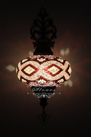 Turkish Mosaic Wall Sconce, With Extra Large Globes - TurkishLights.NET