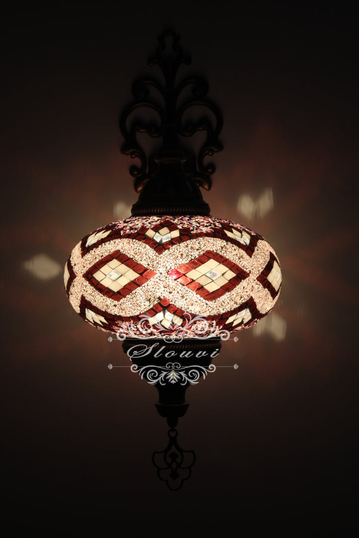 Turkish Mosaic Wall Sconce, With Extra Large Globes - TurkishLights.NET