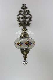 Turkish Mosaic  Wall Sconce, With Large Globe - TurkishLights.NET