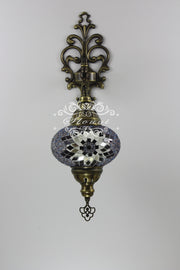 Turkish Mosaic  Wall Sconce, With Large Globe - TurkishLights.NET