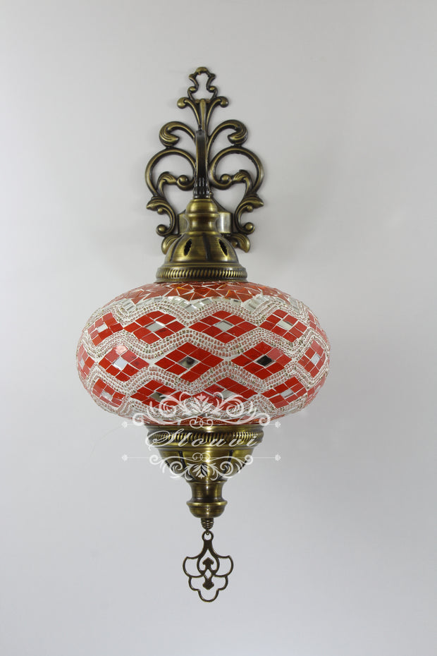 Turkish Mosaic Wall Sconce, With Extra Large Globes - TurkishLights.NET