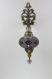 Turkish Mosaic  Wall Sconce, With Large Globe - TurkishLights.NET