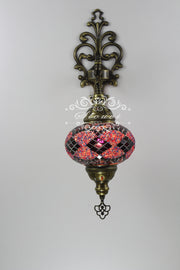 Turkish Mosaic  Wall Sconce, With Large Globe - TurkishLights.NET