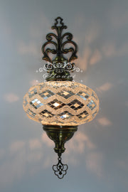 Turkish Mosaic Wall Sconce, With Extra Large Globes - TurkishLights.NET